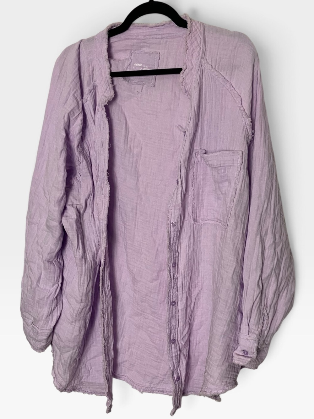 Aerie Light Purple Pool to Party Shirt Gauze Beach Cover up lavender size XL